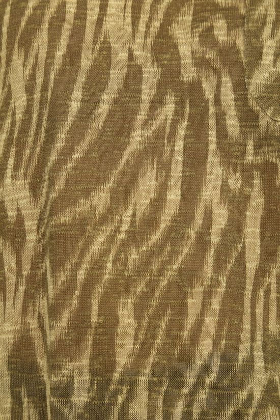 Object T-Shirt Tessi Slub Ss V Neck Aop Mid Khaki/Ecru