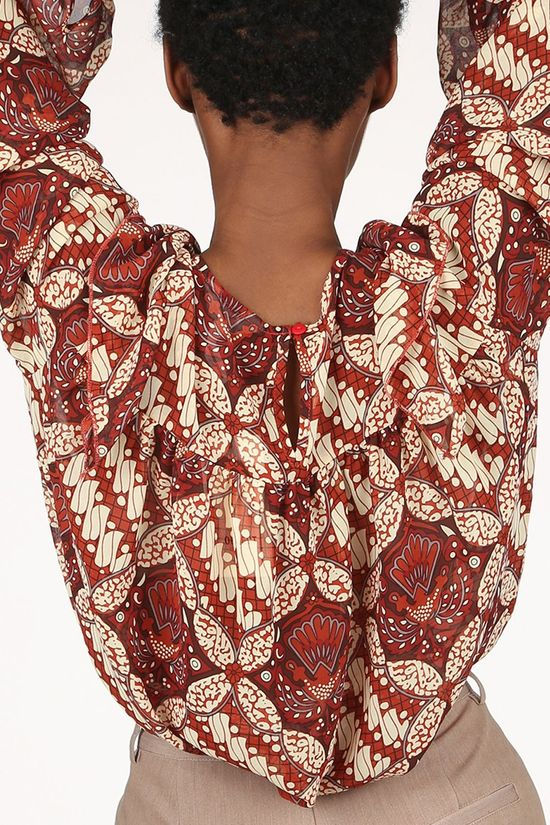 Object Hemd Objgriva Blouse Dark Brown/Ecru