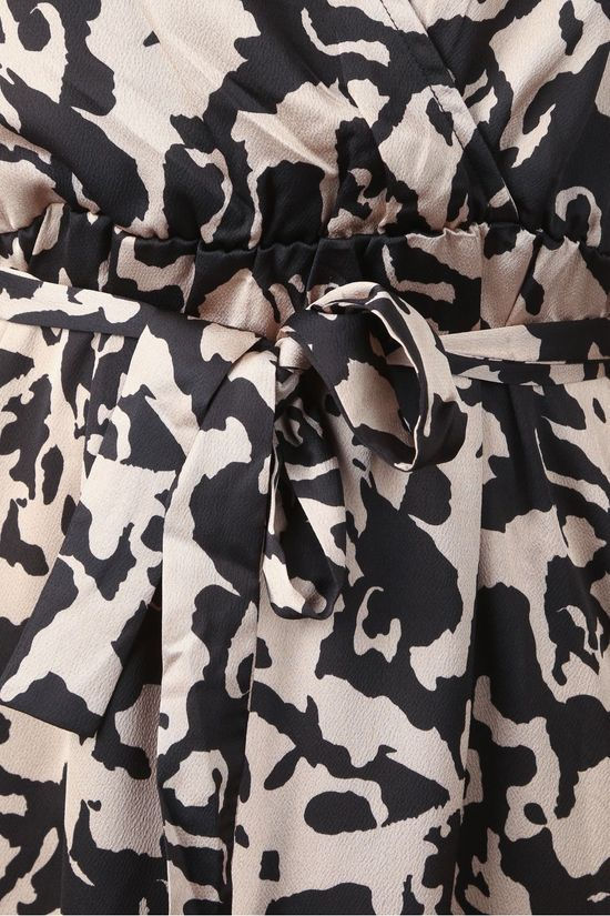 Vila Jurk Viliva Ruffle Black/Off White
