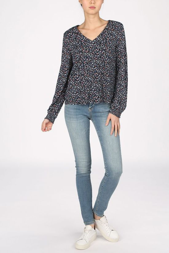 Vila Blouseitin V-Neck Black/Ass. Flower