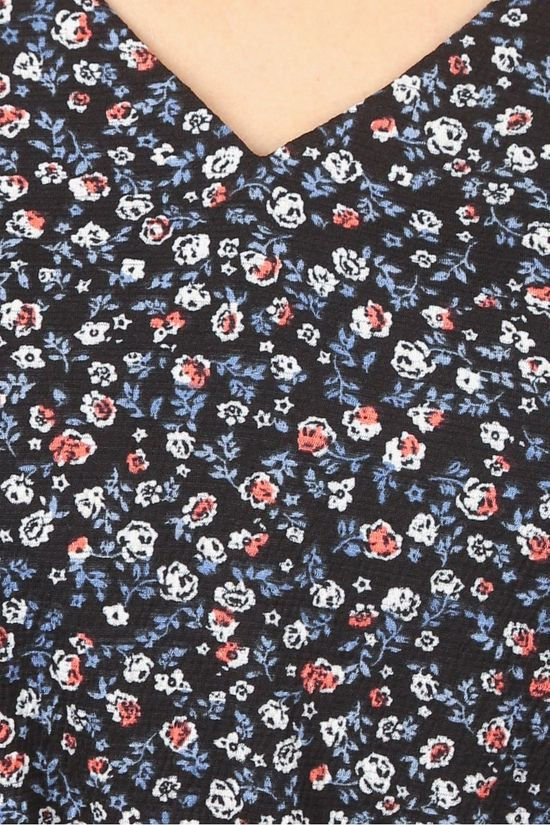 Vila Blouseitin V-Neck Black/Ass. Flower