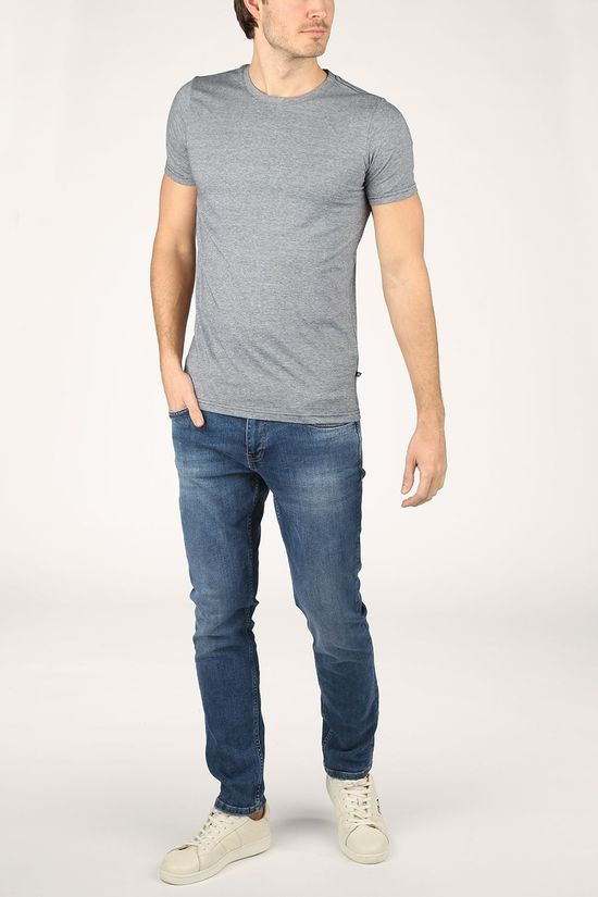 Matinique T-Shirt Jermane Mini Stripe mid blue