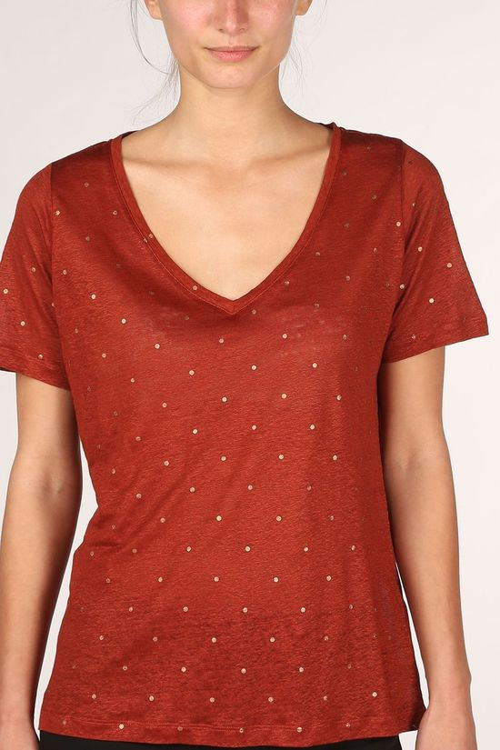Inwear T-Shirt Arisa Glitter V dark red
