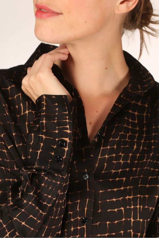 Inwear Hemd Pauline Black/Camel Brown