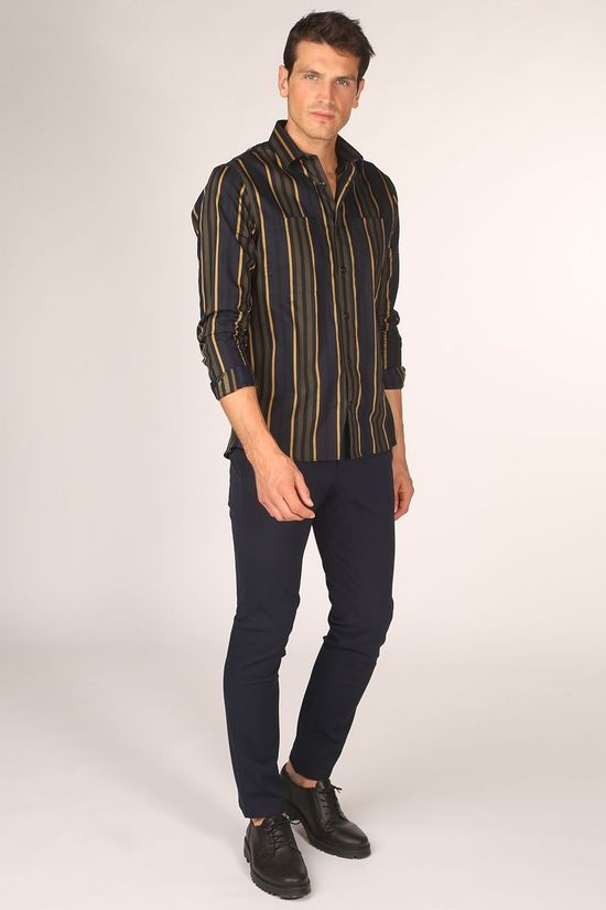 Matinique Hemd Mauti dark blue/dark yellow
