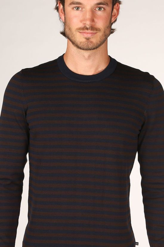 Matinique Pull Malennon dark brown/dark blue