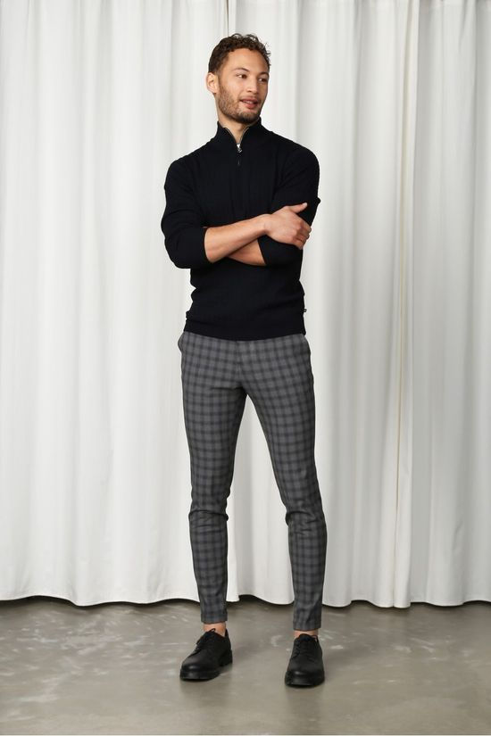 Matinique Broek Maliam Soft Check Mid Grey/Ass. Geometric