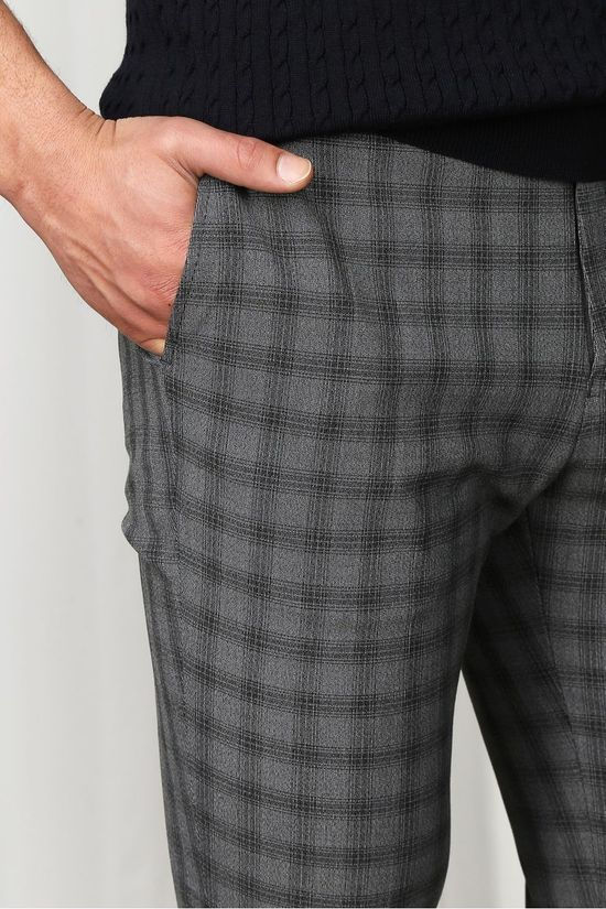 Matinique Broek Maliam Soft Check Mid Grey/Ass. Geometric