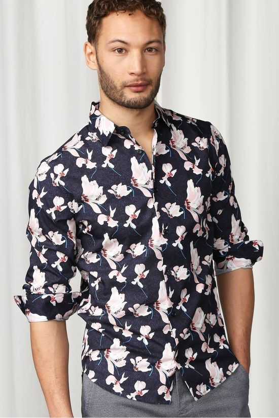 Matinique Chemise Marobo Dark Blue/Ass. Flower