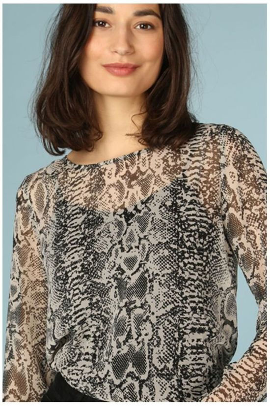 Ichi Blouse inger Ls Light Grey/Black