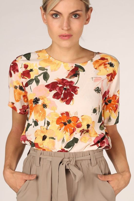 Ichi Blouse Ihbrunsa Ss Off White/Ass. Flower