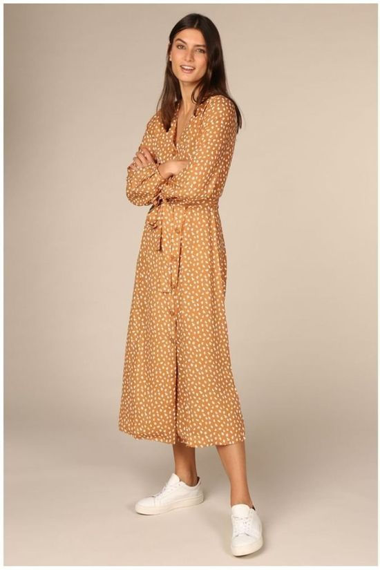 B.Young Robe Byjallia Wrap Camel Brown/White