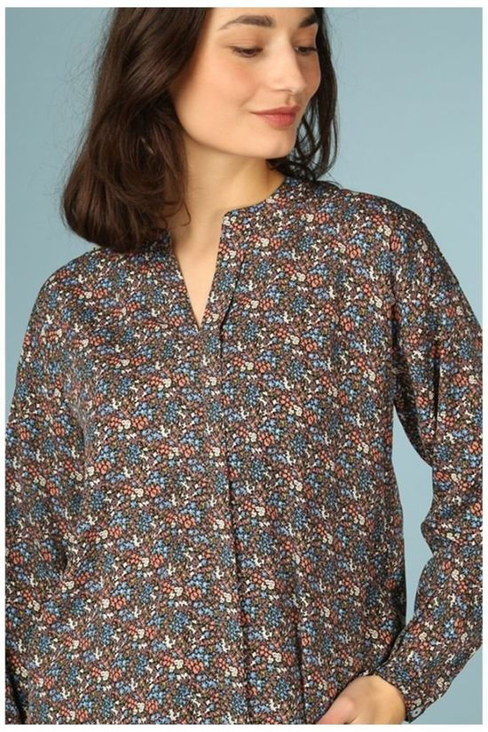 Ichi Blouse Nice Light Blue/Ass. Flower