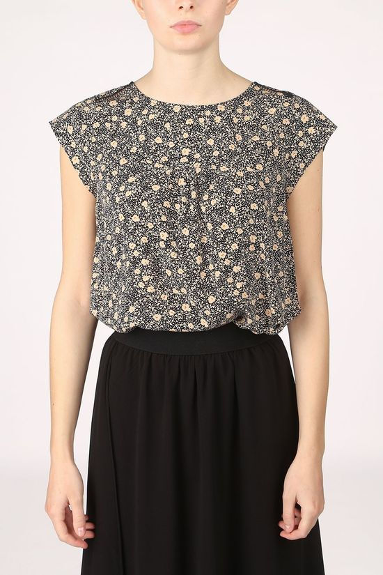 Saint Tropez Blouse 30510510 Navy Blue/Yellow