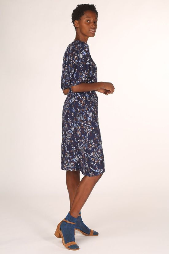 B.Young Robe Byjill Wrap Dress - Dark Blue/Ass. Flower