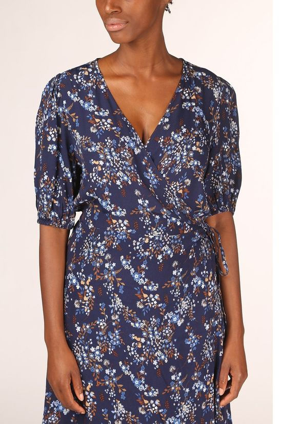 B.Young Robe Byjill Wrap Dress - Dark Blue/Ass. Flower