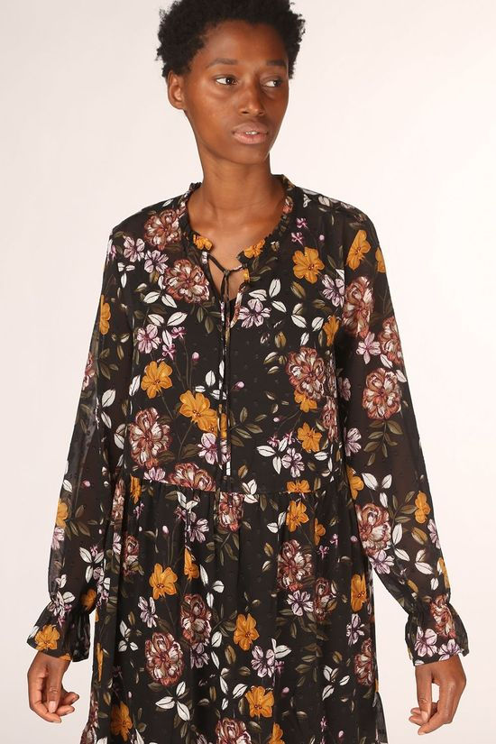 B.Young Robe Byginni Dress - Black/Ass. Flower