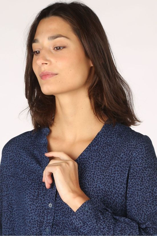 B.Young Blouse Byilla V Neck Blouse - Mid Blue/Black