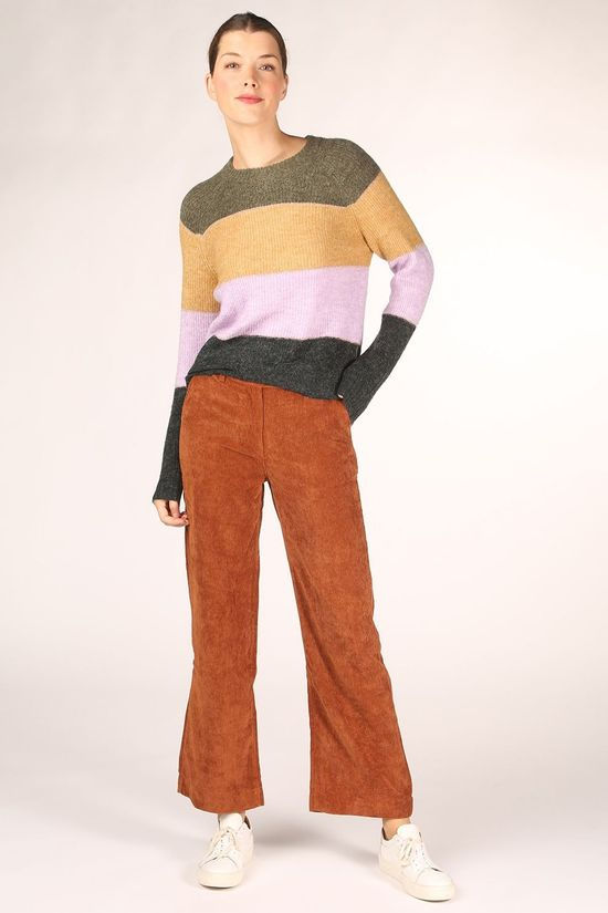 B.Young Pull Bymartine Stripe Jumper - mid khaki/dark yellow