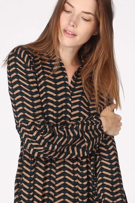 B.Young Robe Byhenna Camel Brown/Dark Green
