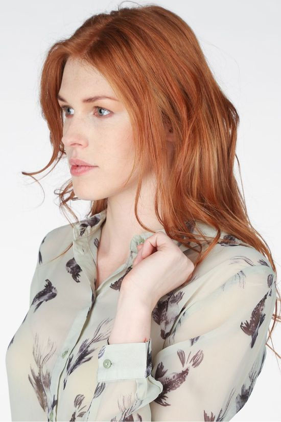 Ichi Chemise Ihceleste Sh Light Green/Black