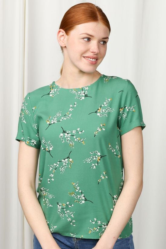 Ichi Blouse Ihvera Ss10 Green/Ass. Flower