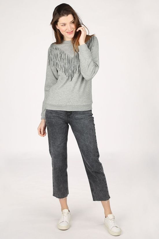 B.Young Pull Bysophie Frills Sweat mid grey