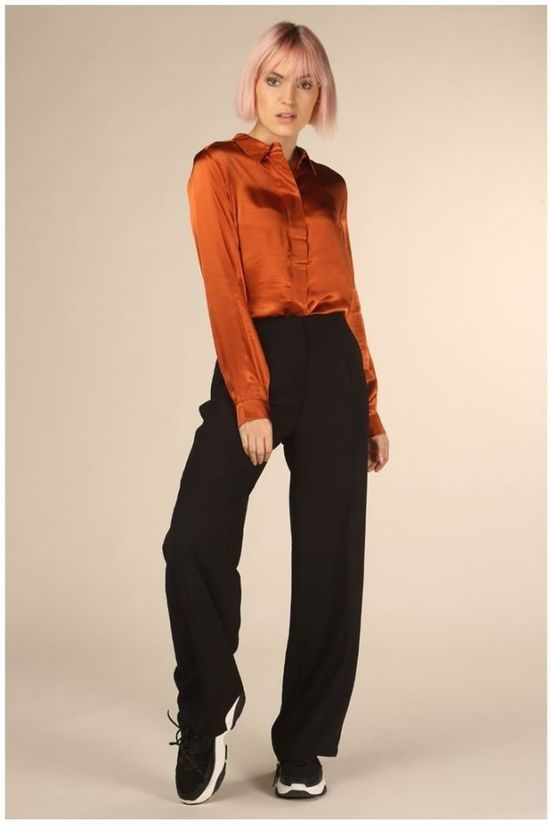 Selected Broek Tinny Mw Wide Nos Black