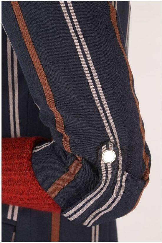 Only Blazer milla ¾ Stripe Dark Blue/Sand Brown