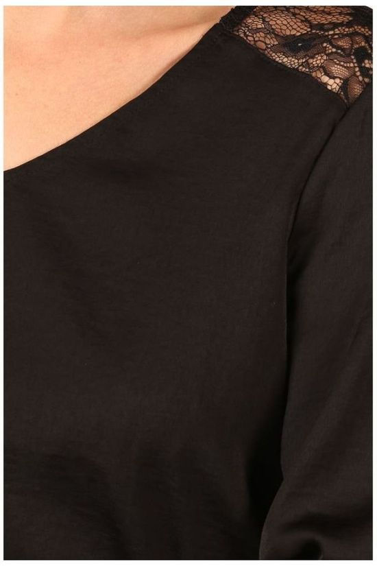 Vero Moda Blouse sandra Lace Ls V-Neck Wvn Bf Black