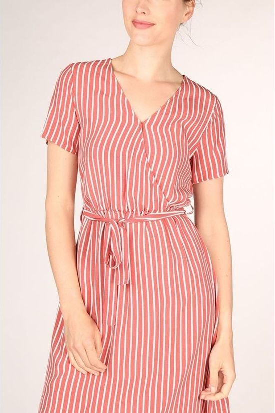Vila Robe Viprimera Wrap S/S -Fav Lux mid red/white