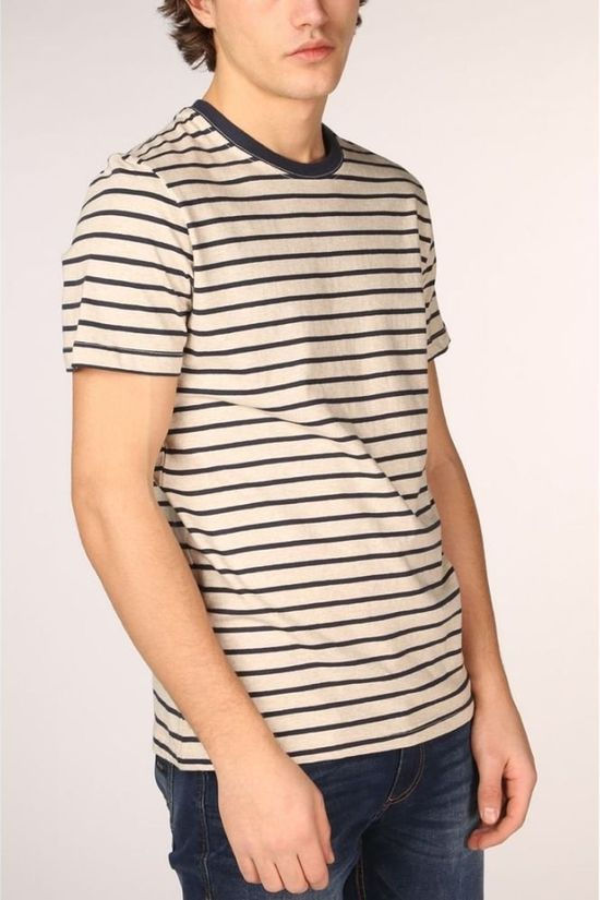 Jack & Jones T-Shirt Jjestriped Tee off white/dark blue