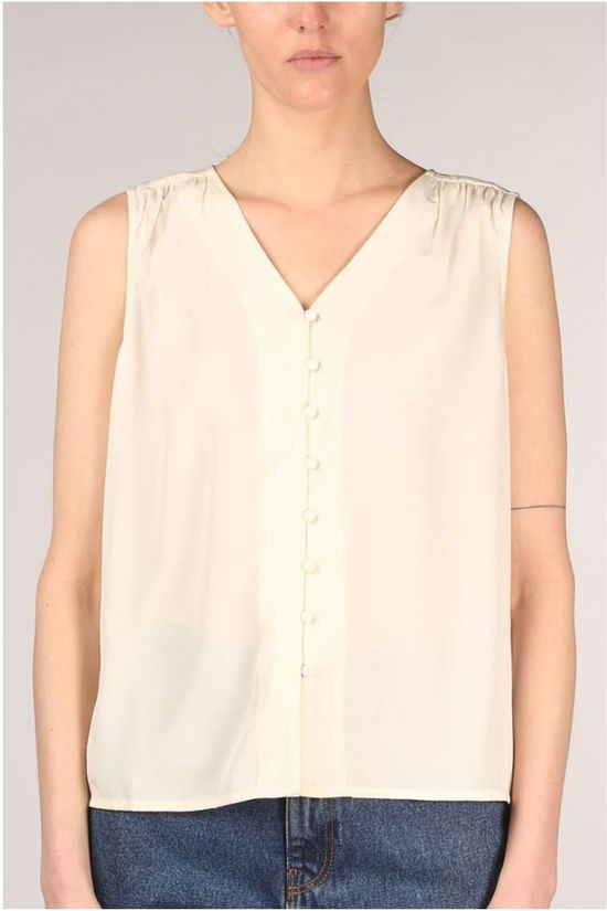 Vero Moda Blouse Vmnadia Sl V-Neck Button Ga off white