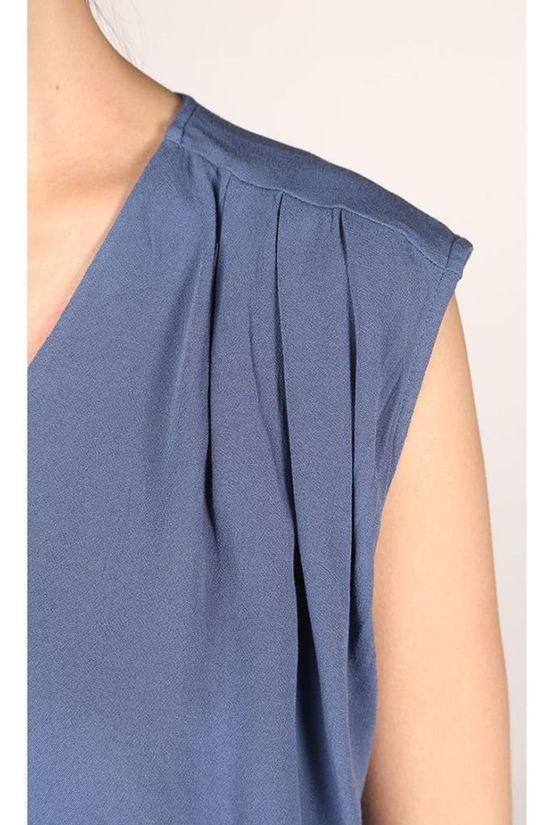 Only Blouse Onlroberta S/S V-Neck Navy Blue