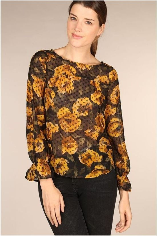 Object Blouse Elodia Dark Yellow/Ass. Flower