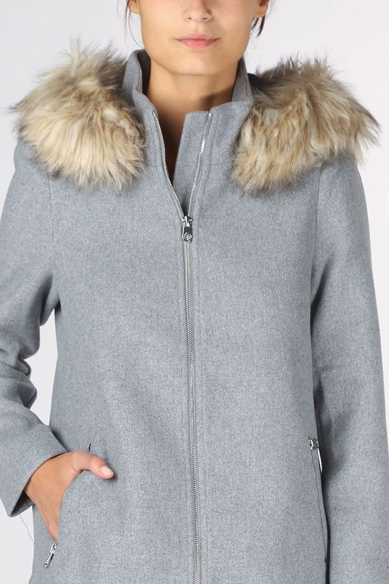 Vero Moda Jas collaryork Collar Wool Noos light grey