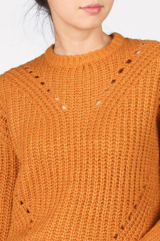 Vero Moda Pull paca Ls Pointelle O-Neck Boo Camel Brown