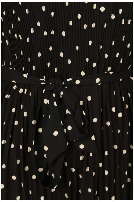 Vero Moda Robe Vmdorit Ls Pleat Maxidress Black/White