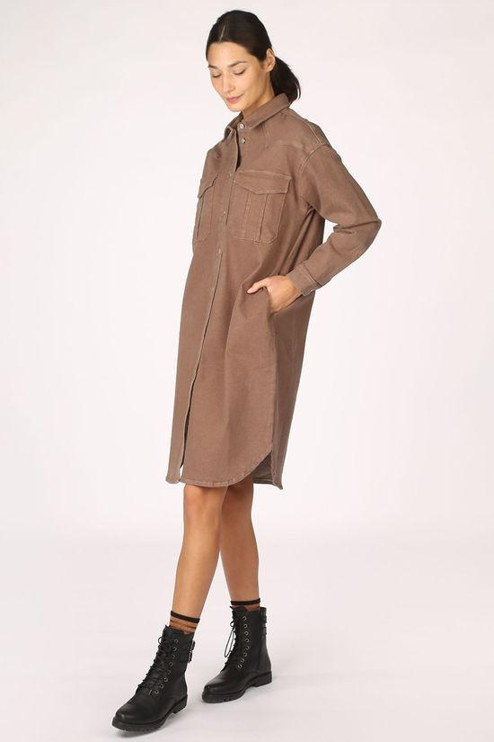 Selected Robe cille Ls Camel Denim W light brown