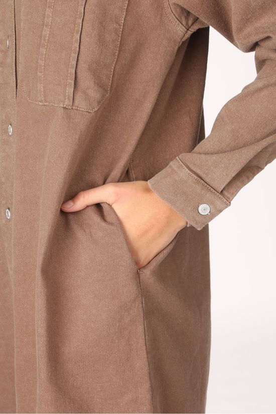 Selected Robe cille Ls Camel Denim W light brown