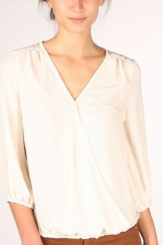 Vero Moda Blouse isabella 3/4 Wrap Ga Vo Ecru
