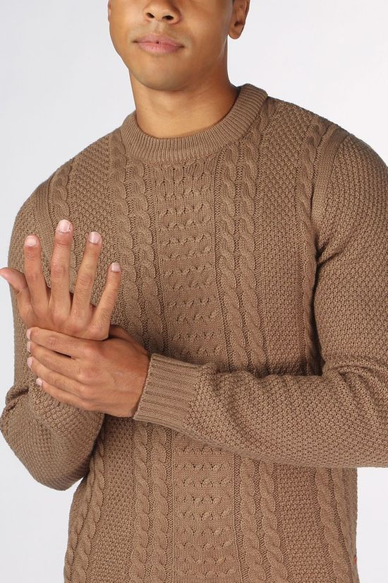 Jack & Jones Pull kimknit mid brown