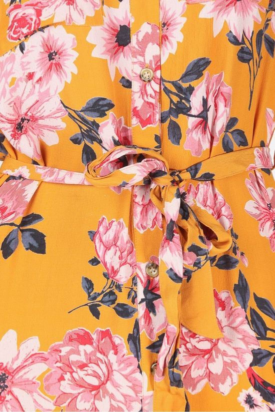 Vero Moda Robe vallot Camel Brown/Ass. Flower
