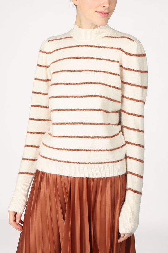 Vero Moda Trui corneliapuff Ls Crop off white/rust