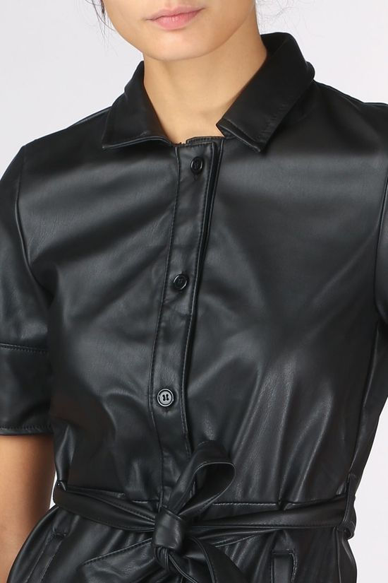 Vero Moda Jurk gwen Ss Pu Black