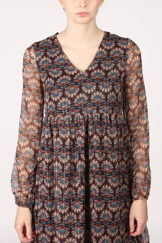 Vero Moda Robe bianca Ls Short Wvn Lcs Navy Blue/Rust