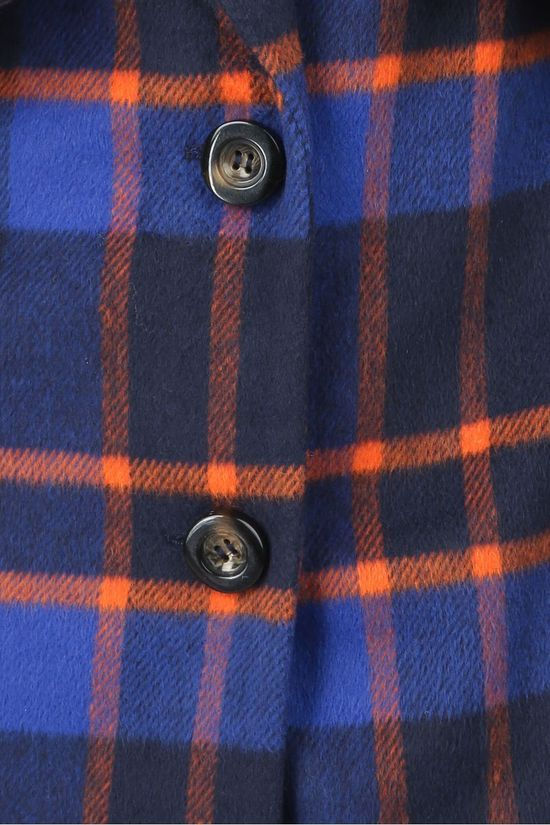 Only Manteau  Tailor Check Wool Indigo Blue/Orange