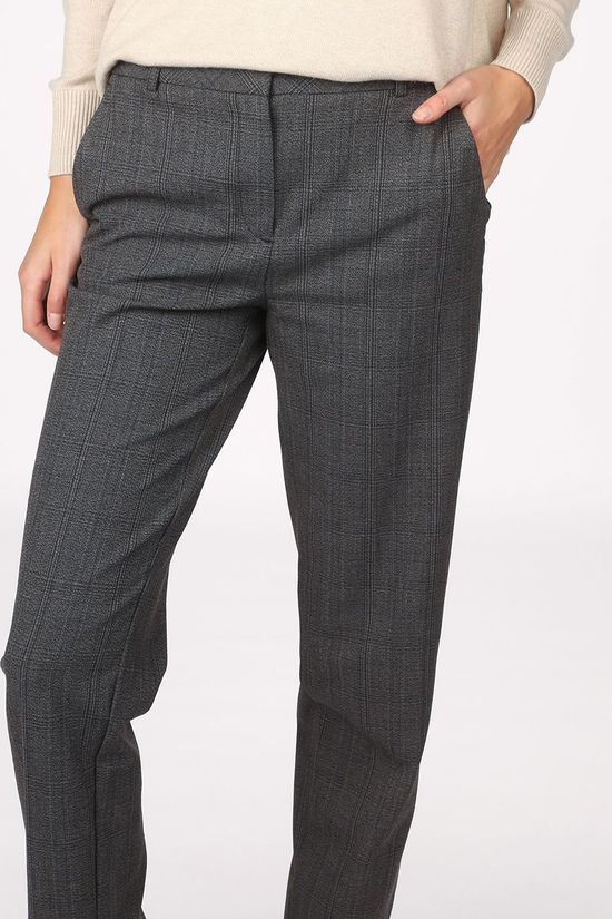 Selected Broek Slfria Mw Cropped Mb Check B Navy Blue