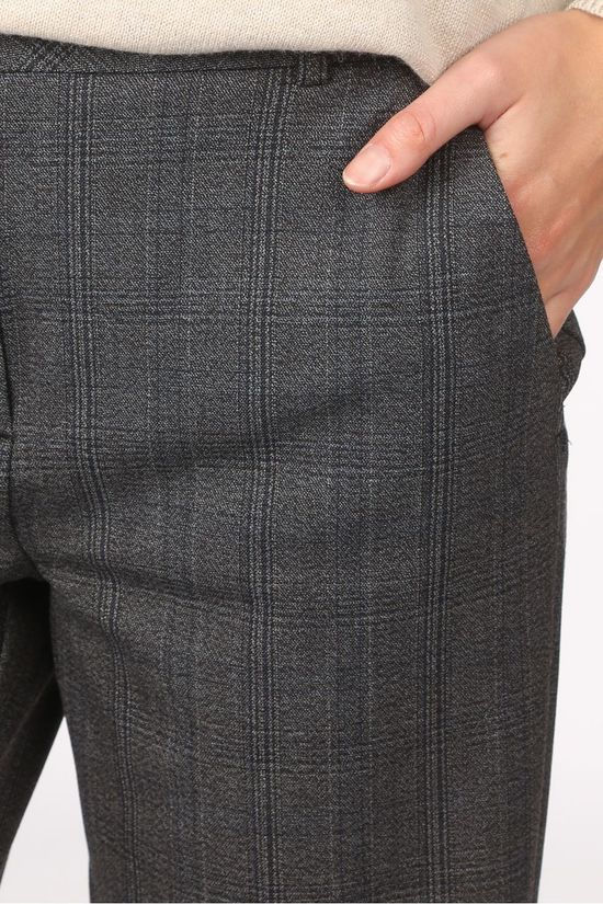 Selected Broek Slfria Mw Cropped Mb Check B Navy Blue