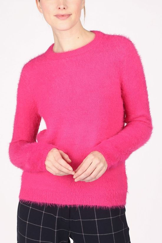 Vero Moda Pull poilu Ls Keyhole O-Neck Rep Fuchsia